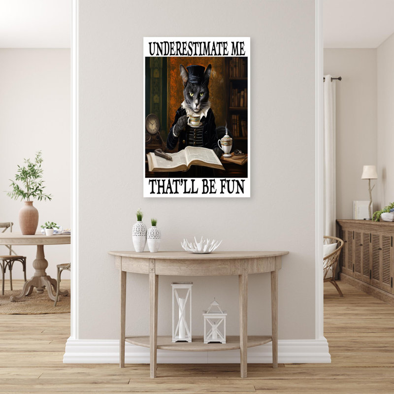 Irram Cat, sous-estime que je serai amusant sur toile, impression, H 20 po x l 16 po x P 1,25 po