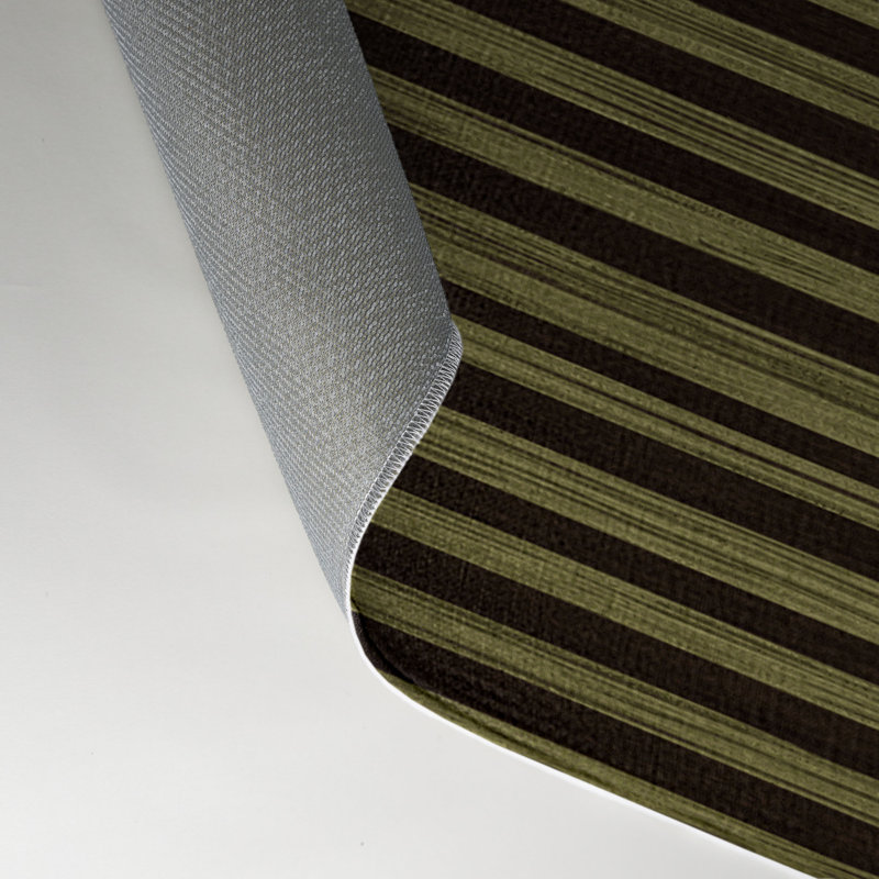 Tapis intérieur / extérieur brun HorizontalStripes, Rectangulaire 3 pi x 5 pi