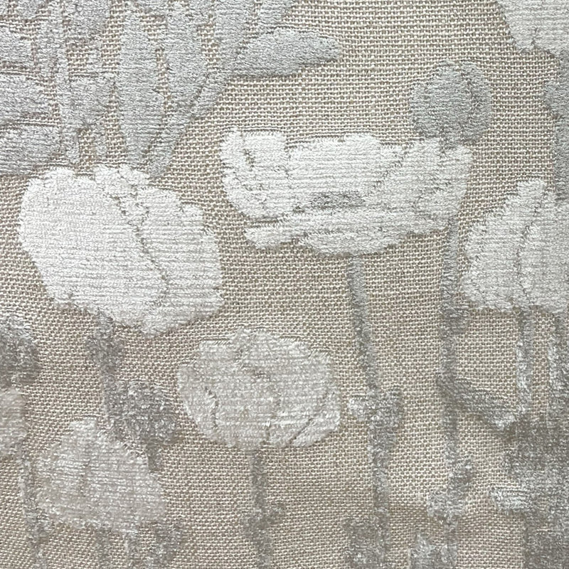 Coussin Plutus Enchanted Rose, Blanc, gris / floral, H 20 po x l 26 po, Forme rectangulaire
