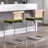 Crumley Upholstered 25.6" Velvet Counter Stool with Rattan Cane Back and Metal Frame-584333008