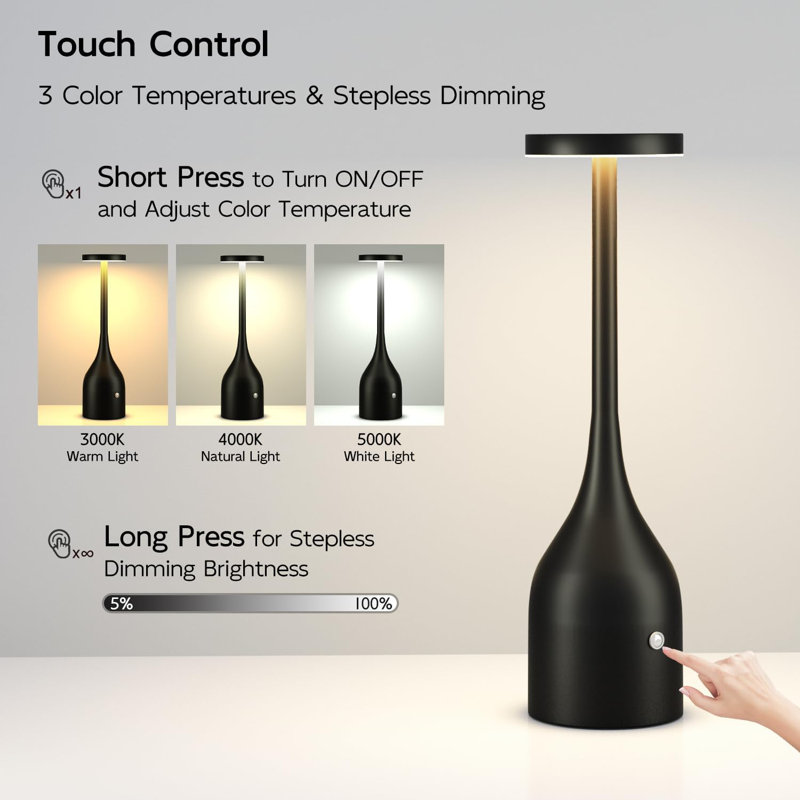 Cordless Table Lamps Set Of 2 Small Rechargeable Lamps Battery Operated Lamp Waterproof Portable Wireless Led Table Light 3 Way & Stepless Dimmable