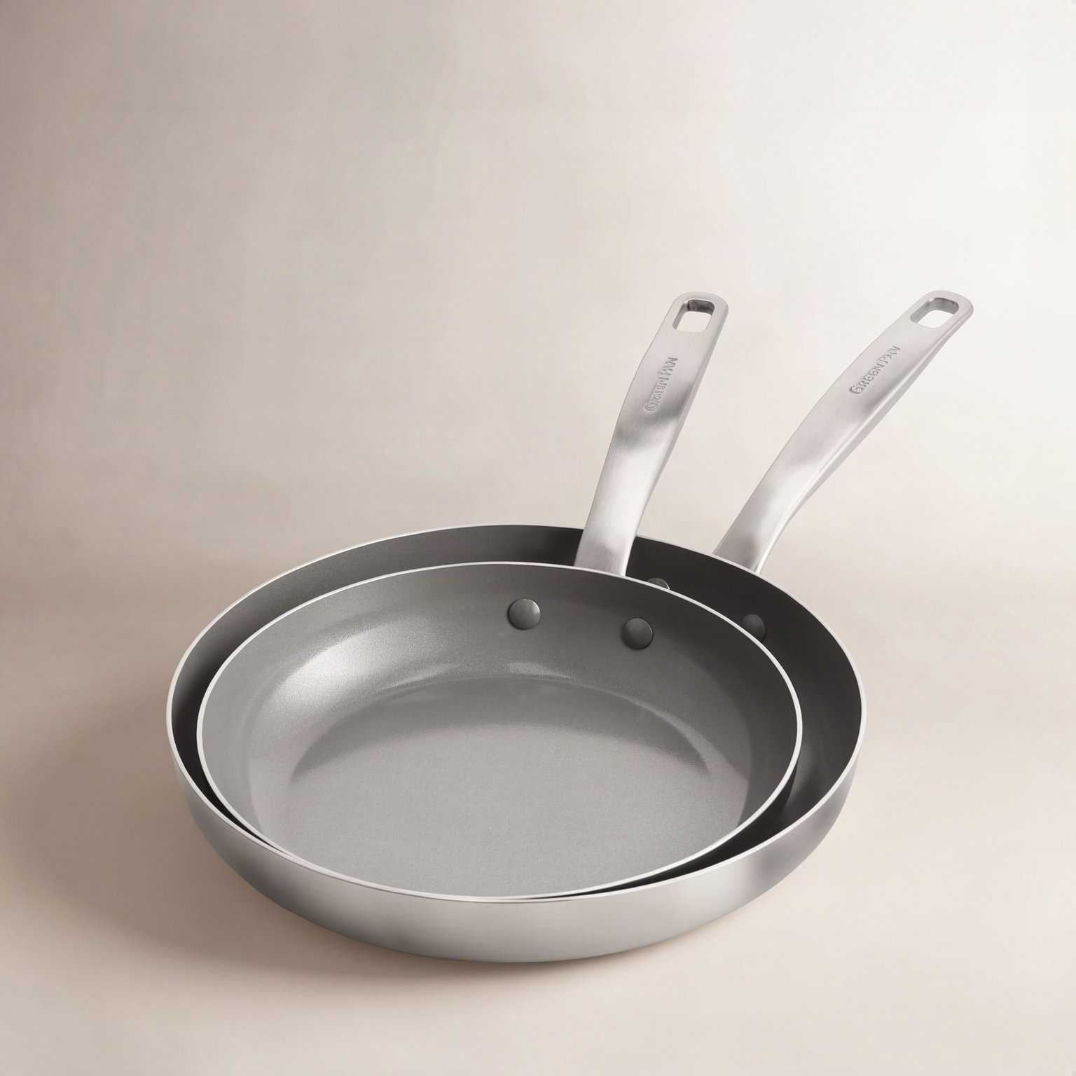 GreenPan Chatham Stainless 2-Piece Frying Pan Set