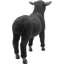 Black Happy Sheep Wool Figurine