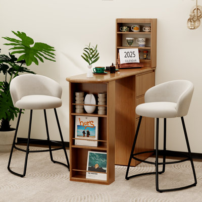 Tabouret de comptoir rembourré avec structure en métal