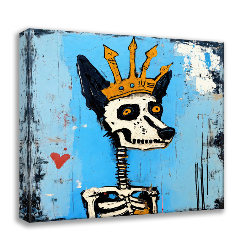 Chien 15-Hommage-Basquiat, estampe numérique sur toile tendue avec châssis, H 15 po x l 15 po
