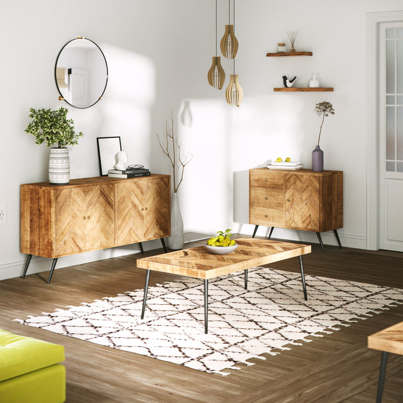 Solid Wood Top Coffee Table
