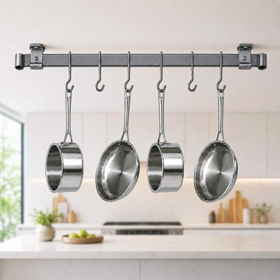 Steel Handcrafted Rectangle Wall Mounted Pot Rack