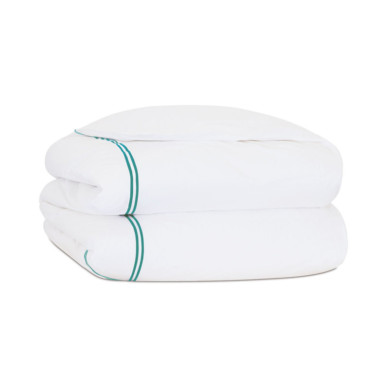 Housse de couette Enzo, Blanc / paon, Housse de couette pour grand lit