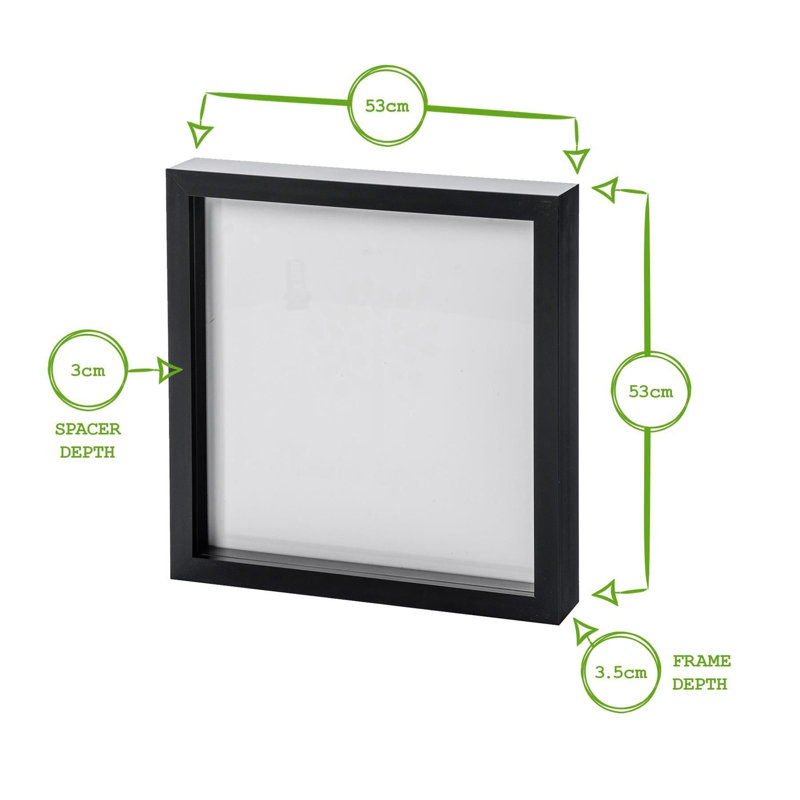 Nicola Spring - 3D Box Photo Frames, Black, 51cm H x 51cm W x 3.5cm D