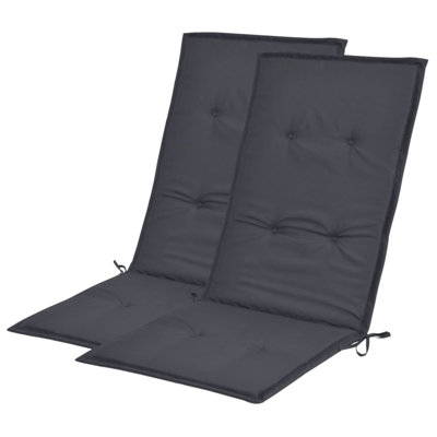 Ensemble de 2 coussins de chaise vidaXL 100% polyester anthracite