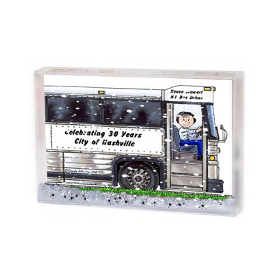 Personalized Bus Driver - Female MINI Snow Globe Frame Gift
