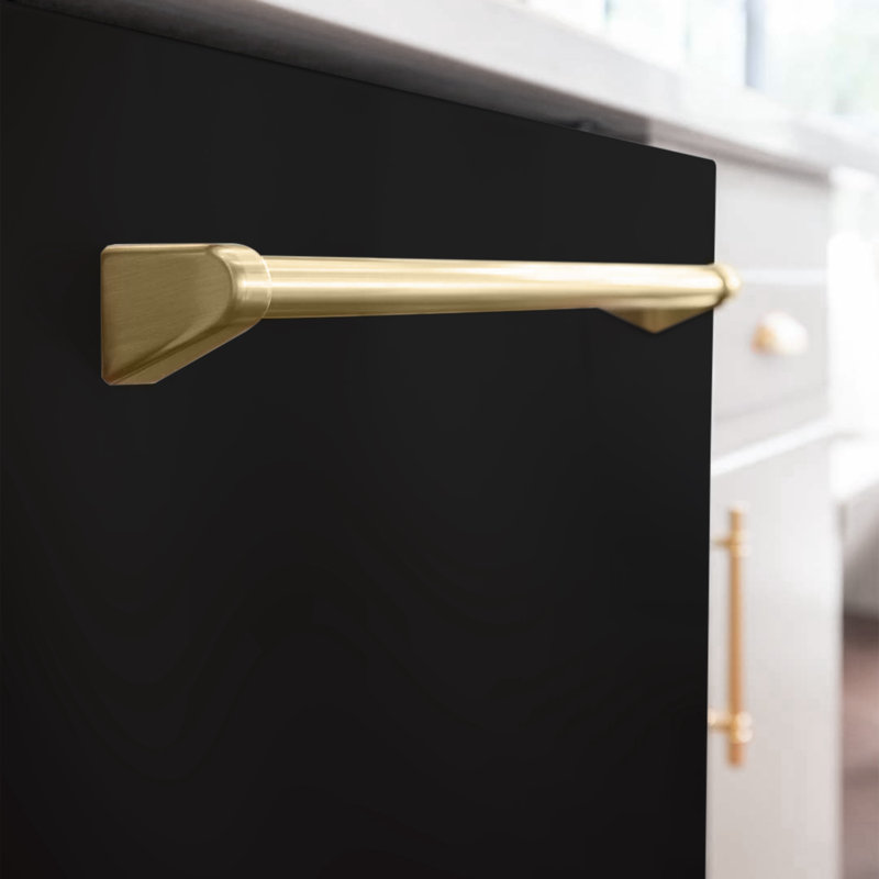 Zline Autograph Edition 24" Monument Series Dishwasher In Black Matte, Champagne Bronze