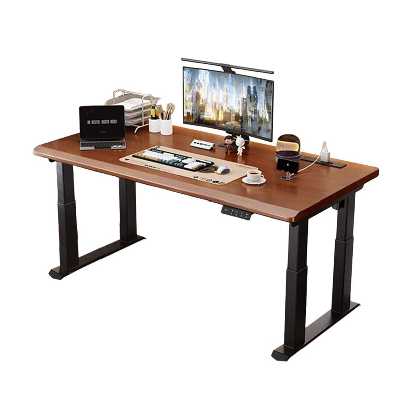 Walnut Rectangular Solid Wood Standing Desk, 46.06" H x 47.24" W x 27.56" D