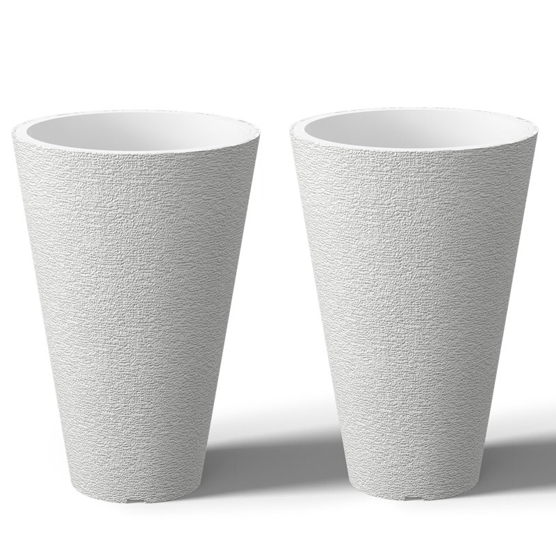 Aftina Pot Planter, 15" H x 9.8" W x 9.8" D, White