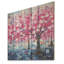 Arbre rose et mauve Essence IV - Arbre sur bois-11412754