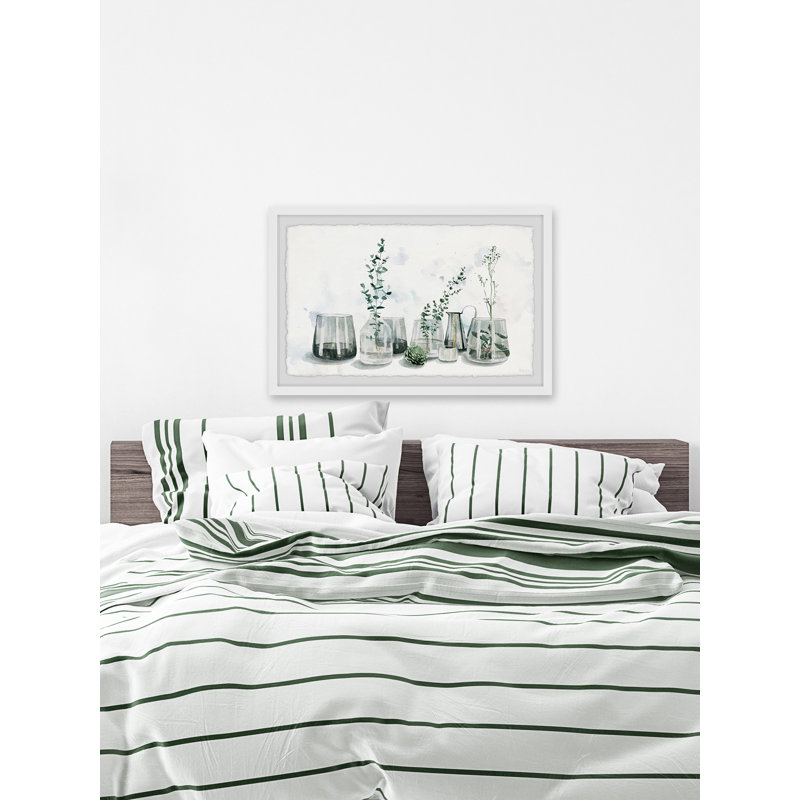 Glasses And Greens - Single Picture Frame Painting, 38cm H x 45cm W