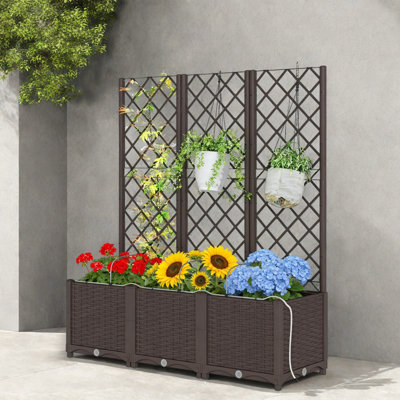 Grandes jardinières extérieures auto-arrosantes, conception en polypropylène durable pour patio