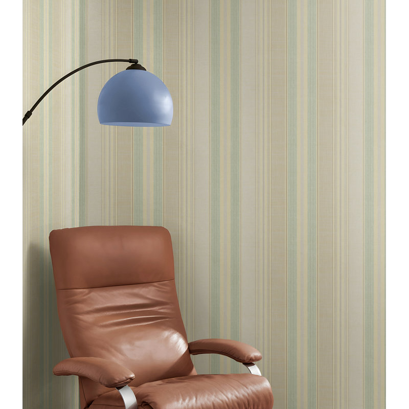  Papier peint rayé Laya Designs, Vert mer