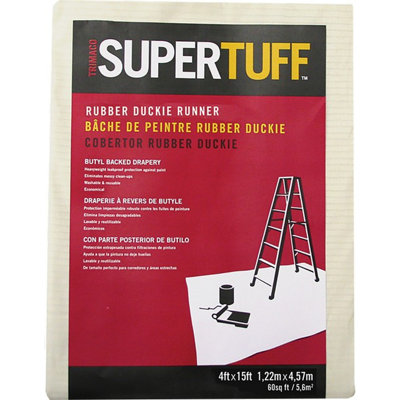 Trimaco 80208 4' X 15' Rubber Duckie Drapery Drop Cloth-1PK