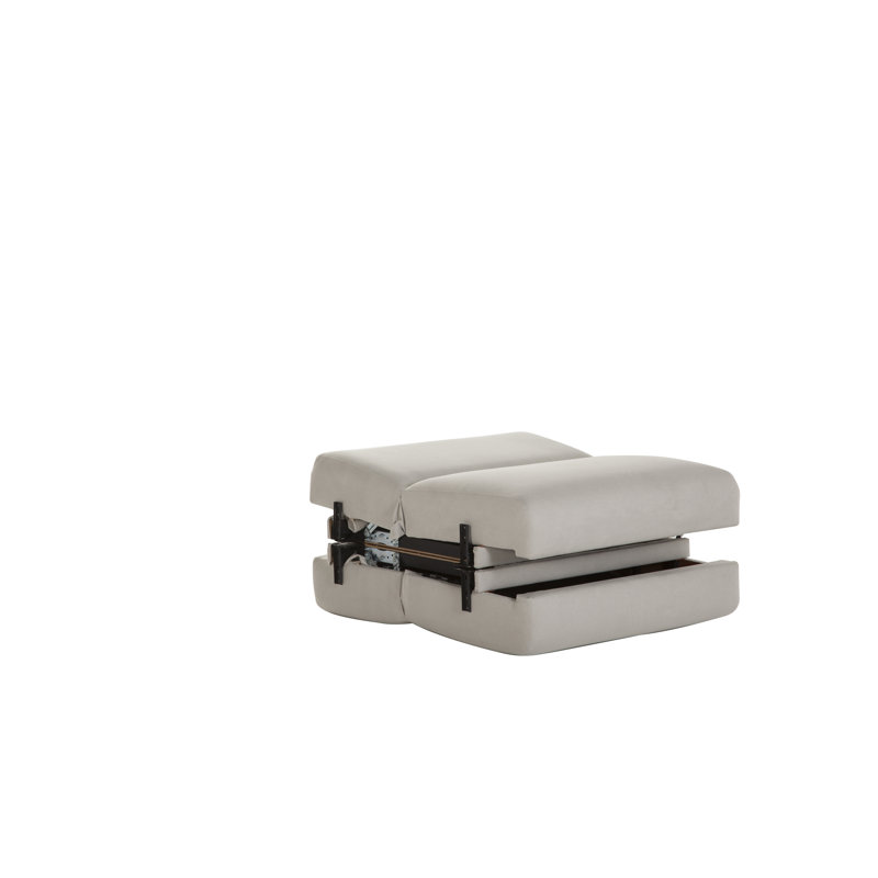 Lelana Twin 78.75 Polyester Tufted Sofa, Beige