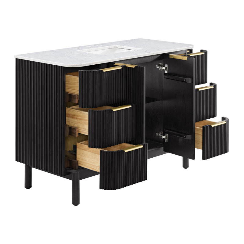 Meuble-lavabo simple 45 "Nova, Bouleau noir