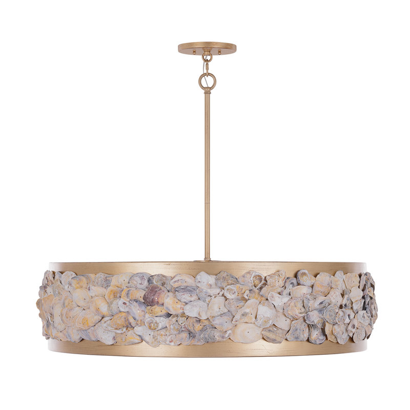 Leanne 6-Light Pendant in Chandon by Breegan Jane, 6, 9.5"H x 36"W