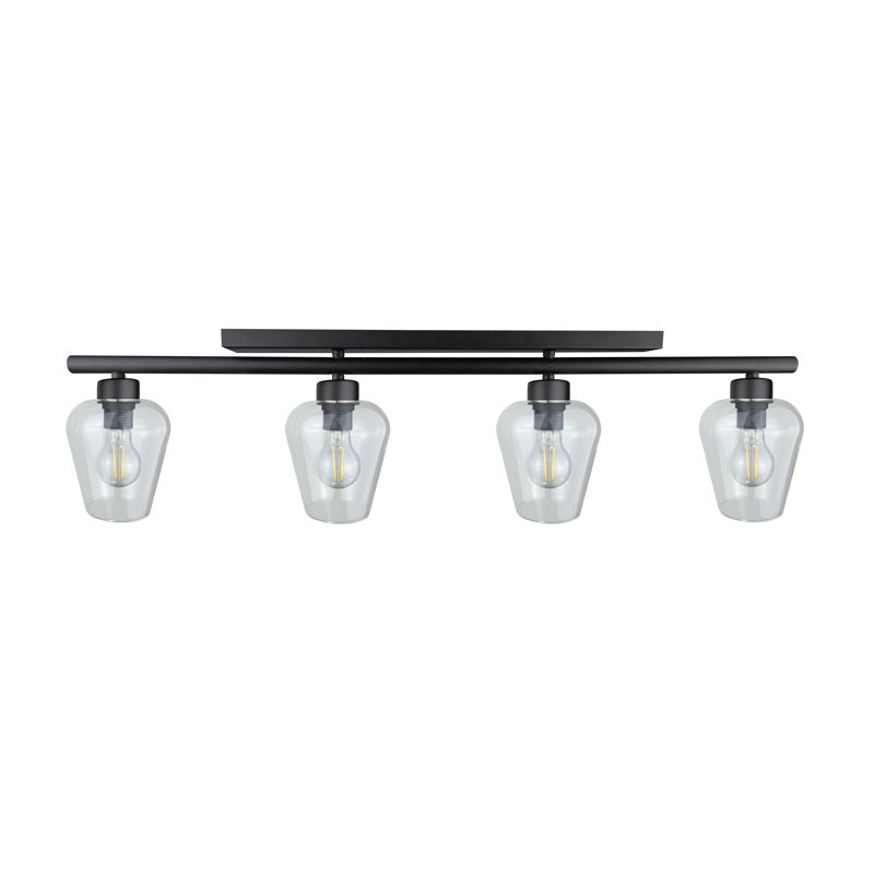 Randall Glass Flush Mount, Black