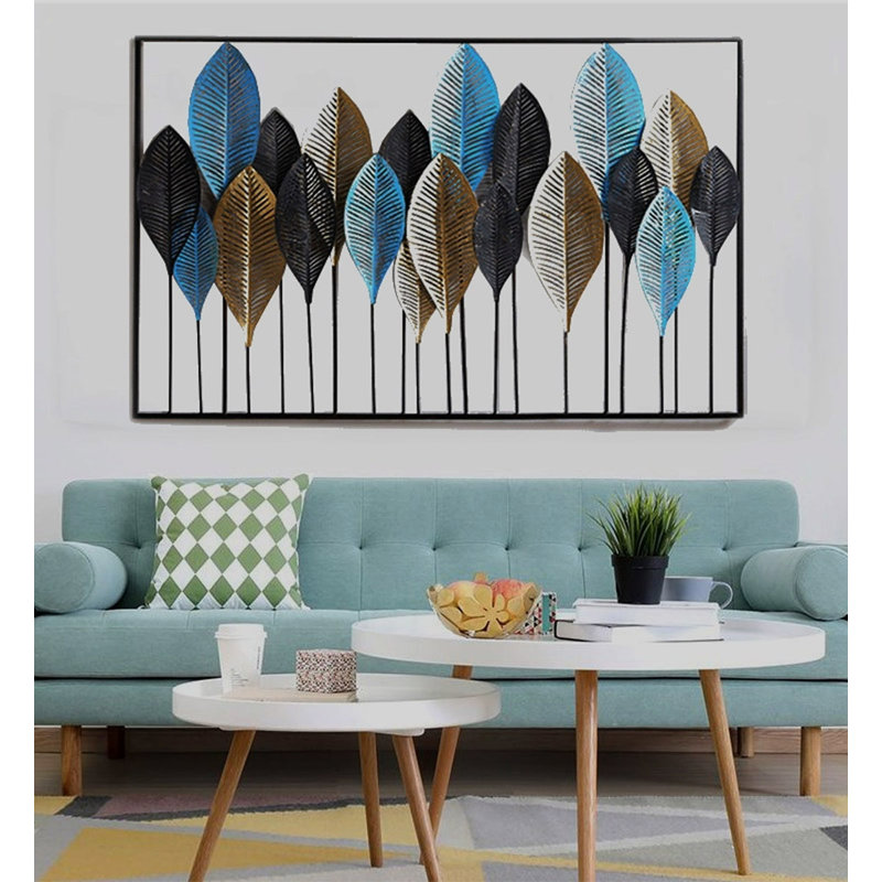 Pièce de ferronnerie nordique tridimensionnelle murale, 36.22" H x 59.06" W x 1.57" D