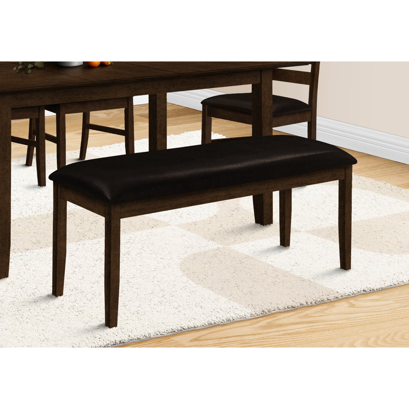 Banc rectangulaire de 48 po de couleur brune - structure en bois massif et siège rembourré pour différentes pièces élégantes