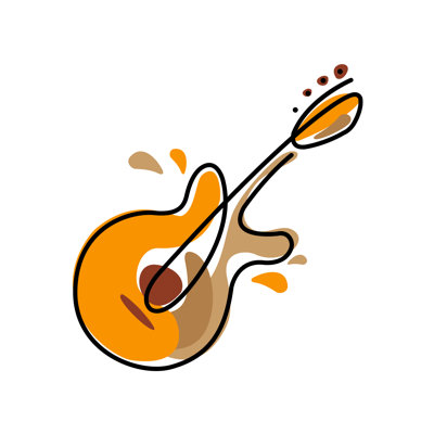 Abstract Illustration Of A Musical Instrument Guitar. - Wrapped Canvas Print