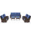 Ensemble de chaises d'extérieur pivotantes et berçantes - 7 pièces-1823663515