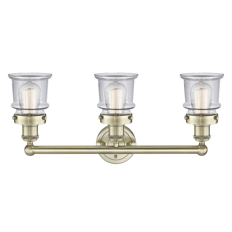 Cailen 3 - Light Dimmable Vanity Light, Clear, Antique Brass