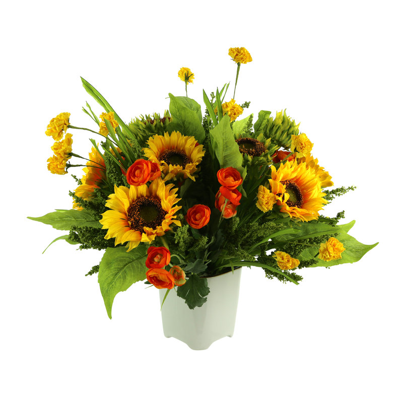 Arrangement floral de tournesol dans un vase