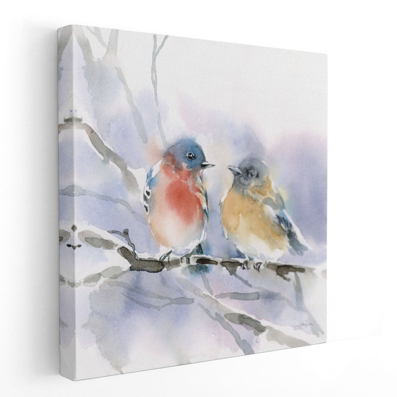 «Bluebird pair», reproduction d'art sur toile, H 24 po x l 24 po