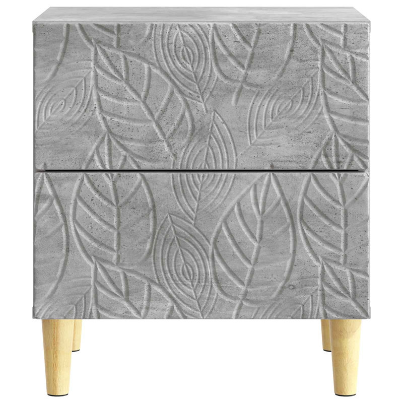 43cm W Composite Bedside Table, Concrete Grey
