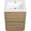 Meuble-lavabo autoportant 24 po avec lavabo, meuble-lavabo avec comptoir en résine de pierre et tiroirs à fermeture en douceur 24 po-117193772