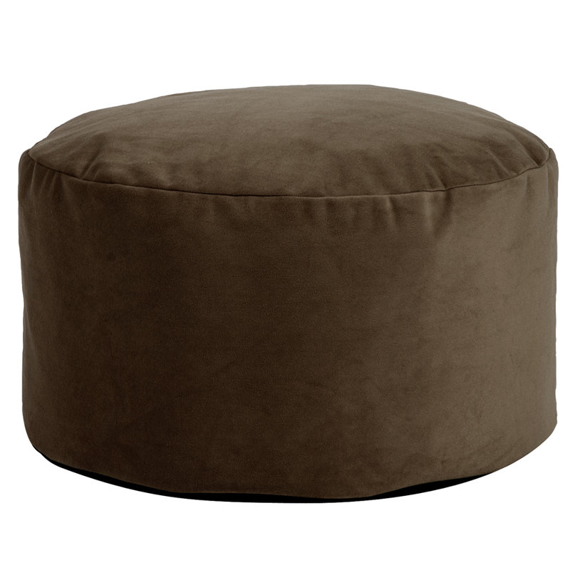 Fairfax Upholstered Pouf, Bella Chocolate Performance Velvet