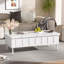 Table basse à plateau relevable avec 2 tiroirs, table basse moderne avec plateau pliable, table basse réglable multifonctionnelle avec compartiment de rangement caché pour le salon