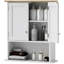 Armoire de salle de bain murale avec 2 portes et tablette réglable