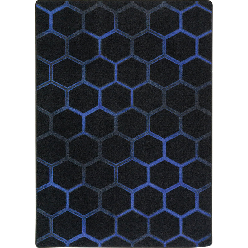 Geometric Machine Tufted Nylon Rug, Rectangle 3'10" x 5'4"