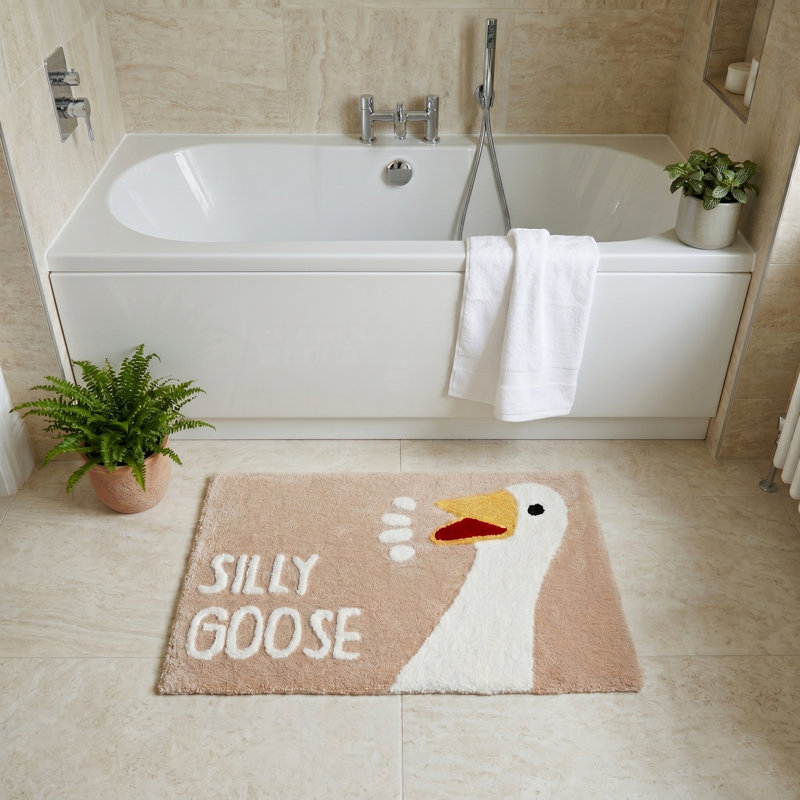 Silly Goose Bath Mat, Beige