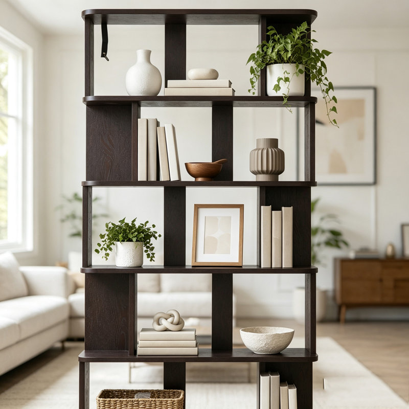 Bibliothèque de rangement ouverte à 5 niveaux L 31,5 "x H 64,56", Rouge sang de bœuf