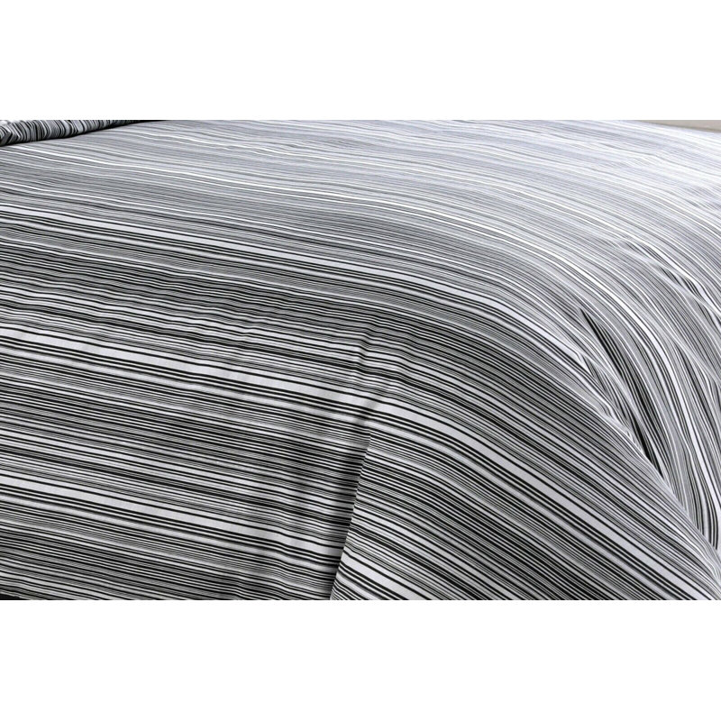 Cotton Duvet Cover Set, Slate Black, Single Duvet Cover  + 2 Standard Pillowcases