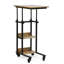 Table pour ordinateur portable Chic Chic avec deux tablettes latérales Poignées en bois de manguier et tablette réglable