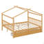 Lit double en bois avec tiroirs-130125332