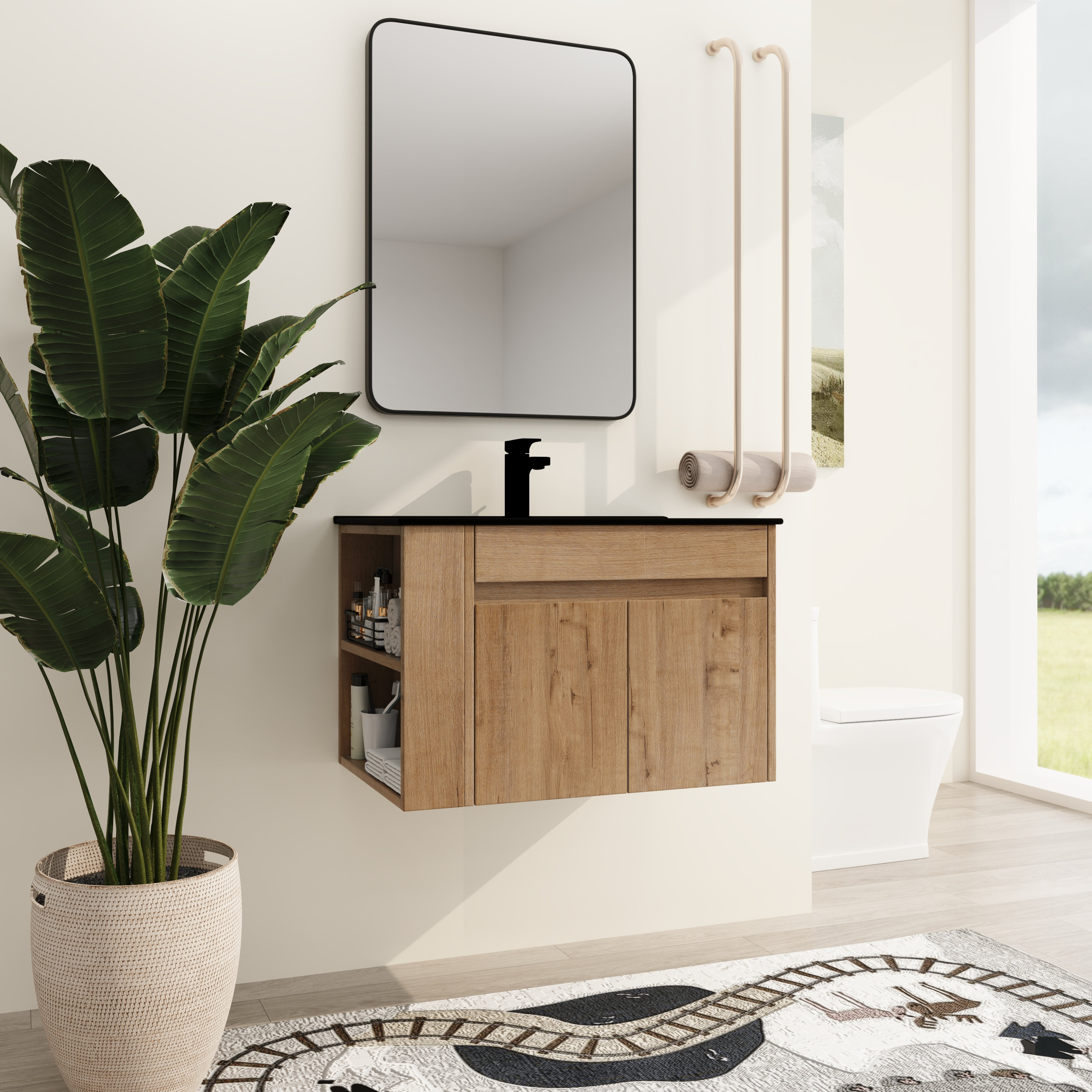 Meuble-lavabo Mural WS Bath Collections Camilia C45.100 WG - Blanc - Neuf