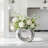 Halo 9" Ribbed Donut Ceramic Silver Vase-1331043251