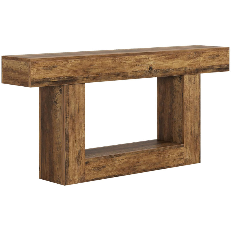 2-Tier Hall Table,Sofa Table,Console Table, Rustic Brown