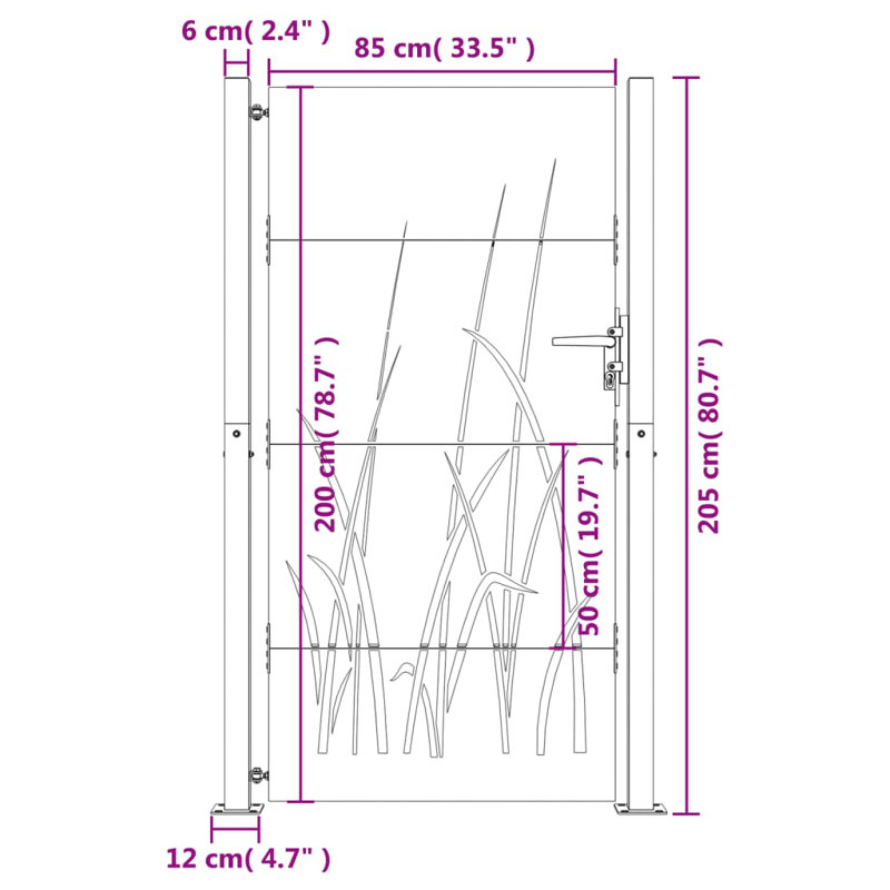 Almaaz Brown Metal Gate, 205cm H x 105cm W