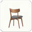 Chaise de salle à manger rembourrée 2 pièces Mid-Century-581892171